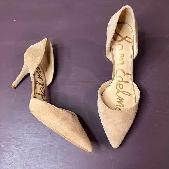 Sam Edelman Shoes - Sam Edelman Tesla Suede d'Orsay Pump Tan Size 8.5